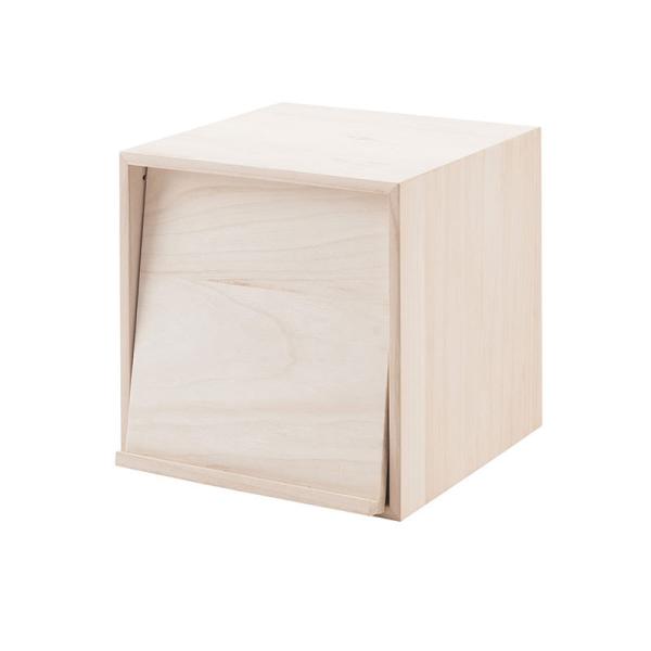 桐キューブボックスシリーズ LPレコード＆マガジンタイプ 桐材 生地仕上げ ナチュラル色 ディスプレ...