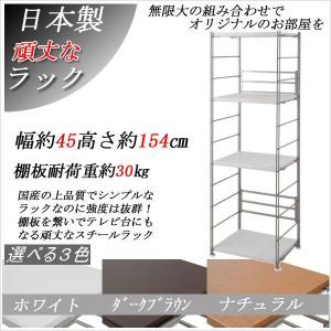 頑丈棚 オープンラック 幅45cm 高さ154cm 【代引不可】 棚 ラック オープンラック スチールラック スチール棚 シェルフ 収納家具｜e-interia