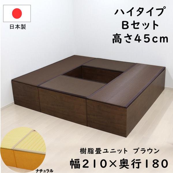 PP樹脂畳ユニット ハイタイプ Bセット 幅180×奥行210×高さ45cm 小上がり 高床式 収納...