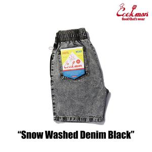 クックマン シェフパンツ ショートパンツ COOKMAN Chef Pants Short Snow Washed Denim Black