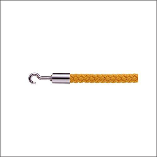 パーテーションロープ 誘導ロープ 20SC イエロー Ｌ1200mm Sフック（クローム）