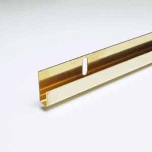 片長チャンネル 真鍮 鏡用 ミラー枠（穴明） 10mmx2000mm ゴールド