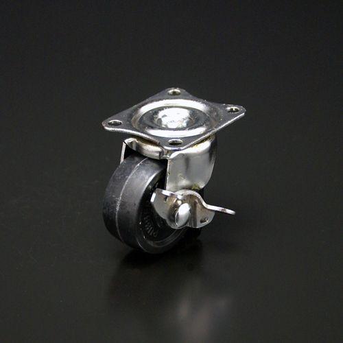 自在型単輪キャスター プレートタイプ ストップ付 65mm