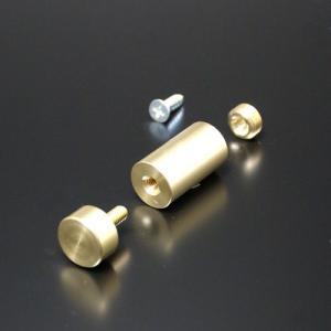 化粧ビス セット 20mm パイプ長 25mm 真鍮製 フラットタイプ EPA-M20F-25 生地（表面処理なし）｜e-kanamono