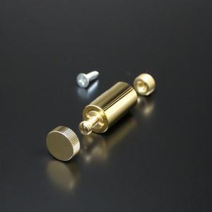 化粧ビス セット 20mm パイプ長 35mm 真鍮製 ローレットタイプ EPB-S20R-35 ゴールド｜e-kanamono
