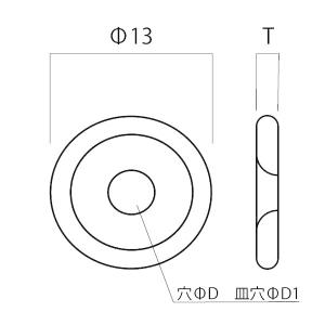 セットキャップワッシャー 樹脂 白 φ5穴の詳細画像1
