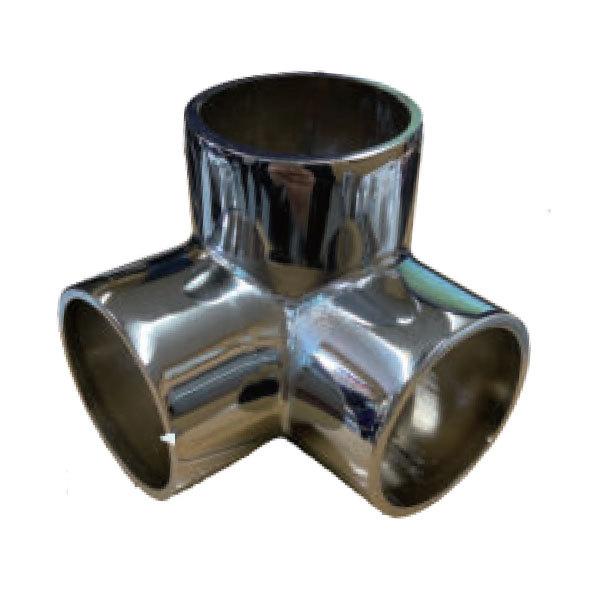 パイプジョイント 継手 三方エルボ 38mm用 クロームメッキ 止めネジ付