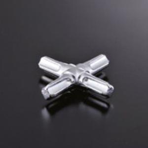 組立パイプシステム UPS-13C 13mm丸パイプ用 コネクター 4P クロームメッキ