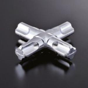 組立パイプシステム UPS-19C 19mm丸パイプ用 コネクター 4P クロームメッキ