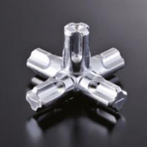 組立パイプシステム UPS-19C 19mm丸パイプ用 コネクター 5PK クロームメッキ