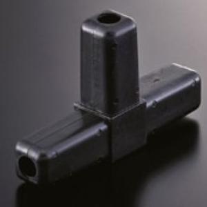 組立パイプシステム UPS-25S 25mm角アルミパイプ用 コネクター 3P 黒（樹脂製）