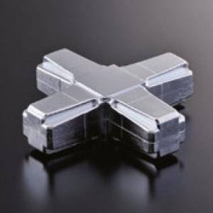 組立パイプシステム UPS-25S 25mm角クロームパイプ用 コネクター 4P クロームメッキ