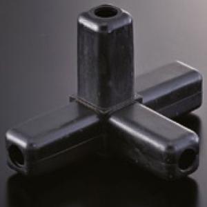 組立パイプシステム UPS-25S 25mm角アルミパイプ用 コネクター 4PK 黒（樹脂製）