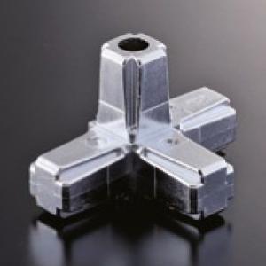 組立パイプシステム UPS-25S 25mm角クロームパイプ用 コネクター 4PK クロームメッキ