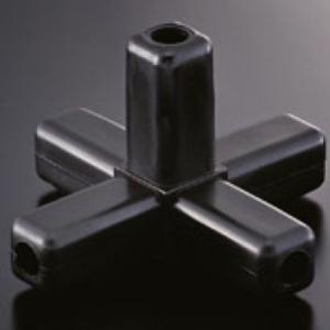 組立パイプシステム UPS-25S 25mm角アルミパイプ用 コネクター 5PK 黒（樹脂製）