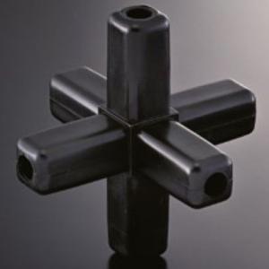 組立パイプシステム UPS-25S 25mm角アルミパイプ用 コネクター 6PK 黒（樹脂製）