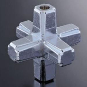 組立パイプシステム UPS-25S 25mm角クロームパイプ用 コネクター 6PK クロームメッキ