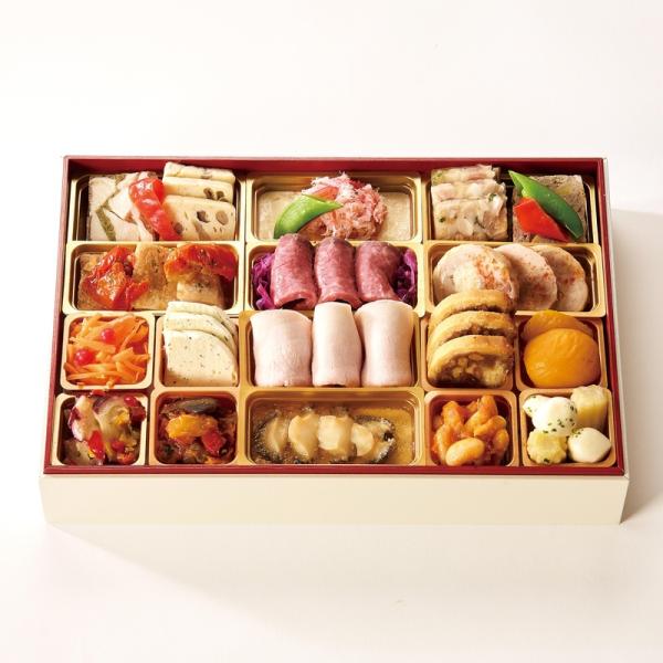 冷凍おせちNo.125190 創健社-6　三代目たいめいけん監修洋風おせち一段重 24品（重付き・３...