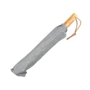 傘 メンズ 折りたたみ傘 日傘 晴雨兼用傘 ワカオ 綿100% シャンブレー グレー 親骨55cm ...