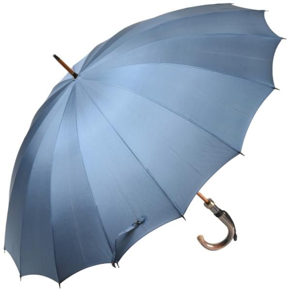 傘 メンズ 長傘 前原光榮商店 16本骨 雨傘 トラッド16 ブルーグレー