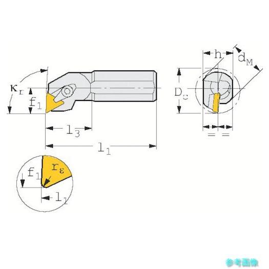 SANDVIK S16R-CTFPR 11 T-Max S ポジチップ用ボーリングバイト(210) ...