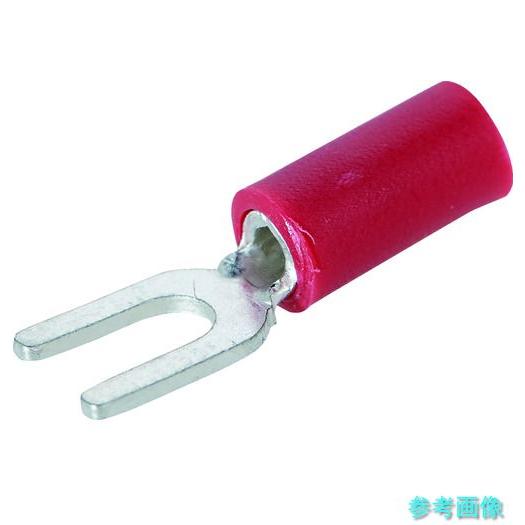 TRUSCO T-AVF1.25-S4-R 絶縁被覆付圧着端子 ストレート形 Y形(100個入) 【...