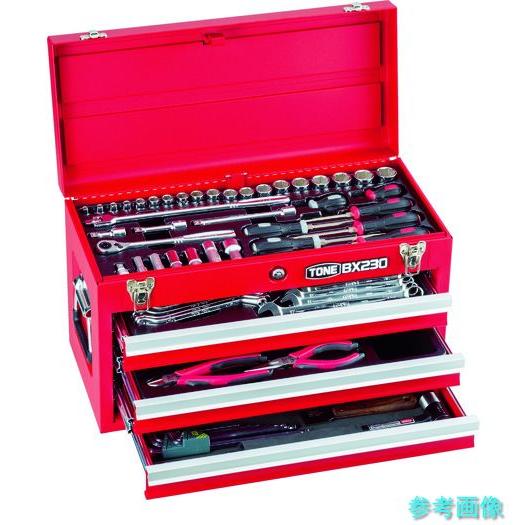 TONE TSA350 整備用工具セット ツールセット 差込角9.5mm 72点セット レッド