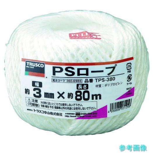 TRUSCO TPS-380 PSロープ 幅3mmX長さ80m 白