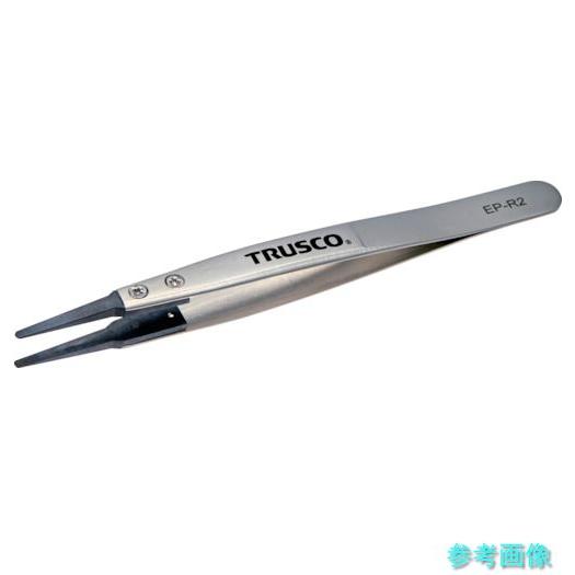 TRUSCO EP-R2 ESDチップピンセット 先丸型 先端幅2mm