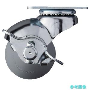 ハンマー 40515P-UR40 プレート式 自在 キャスター 40X20 ストッパー付 ウレタン車(熱可塑性) 40mm 軽荷重