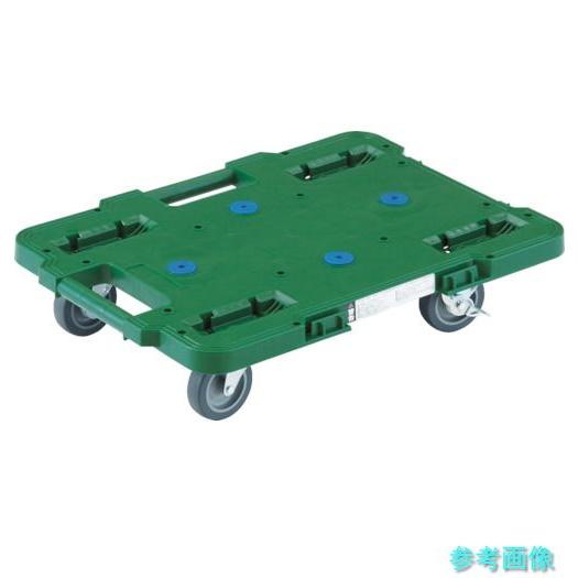 TRUSCO MPB-500JS-GN 樹脂製平台車  ルートバン 370X500 4輪自在 ストッ...