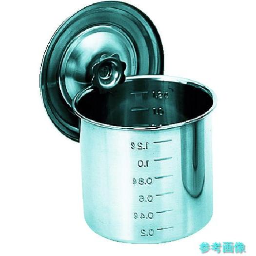 TRUSCO TSH-4608 ステンレスポット蓋付 80x80 0.38L 手ナシ