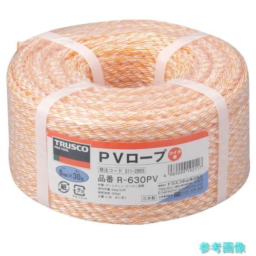 TRUSCO R-630PV PVロープ 3つ打 線径6mmX長さ30m