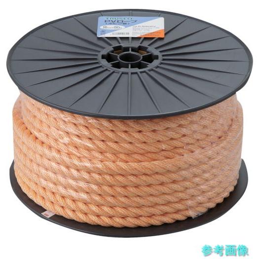 TRUSCO R-1650PV PVロープ 3つ打 線径16mmX長さ50m