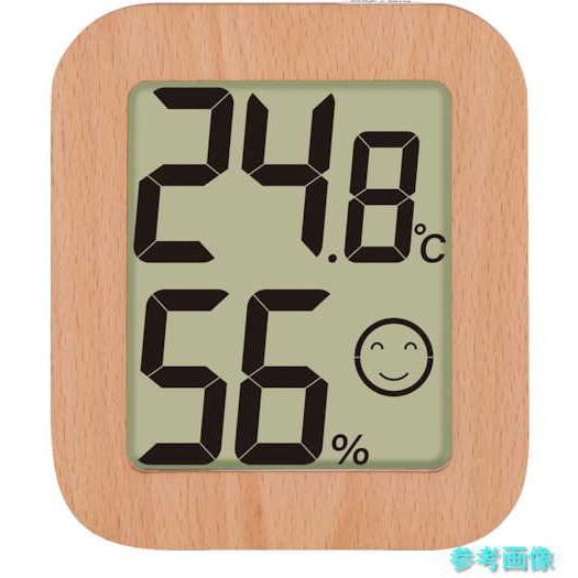 シンワ 73234 デジタル温湿度計 環境チェッカー 木製 ライトブラウン 【1台】