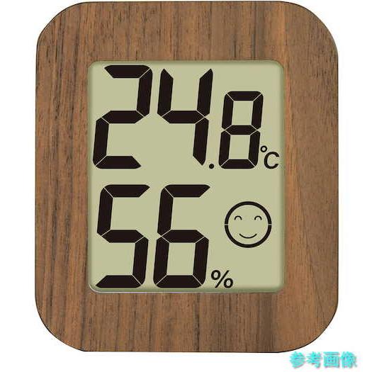 シンワ 73233 デジタル温湿度計 環境チェッカー ミニ 木製 ダークブラウン 【1台】