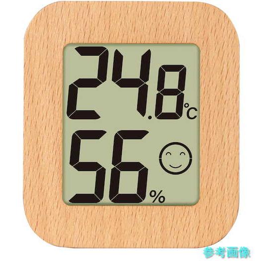 シンワ 73232 デジタル温湿度計 環境チェッカー ミニ 木製 ライトブラウン 【1台】