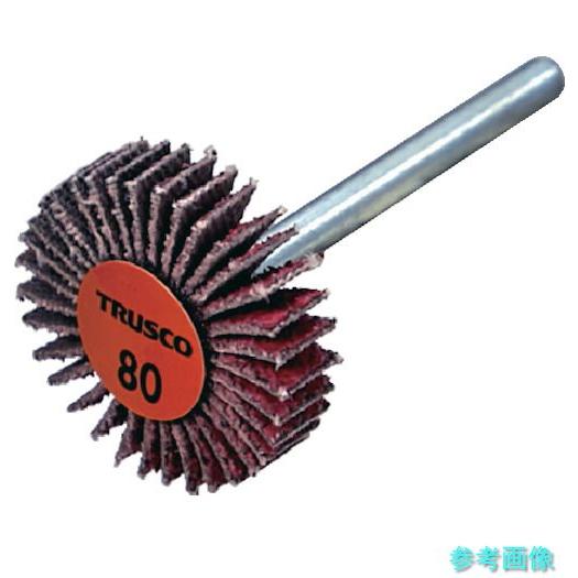 TRUSCO TCF2505-CE-80 セラミックフラップホイール 軸径3mm ＃80 外径25×...