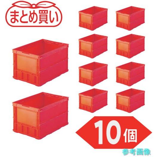 TRUSCO TR-O50B-R-10P 【まとめ買い】オリコン 薄型折りたたみコンテナ 50L レ...