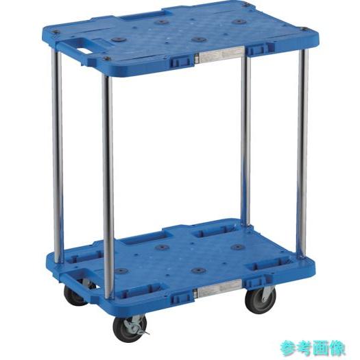 TRUSCO MPB-502JS-B 樹脂製台車 ルートバン 2段式 370X500 4輪自在ストッ...