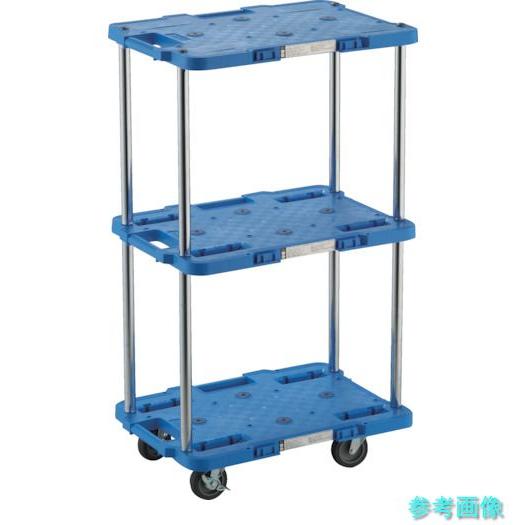 TRUSCO MPB-503JS-B 樹脂製台車 ルートバン 3段式 370X500 4輪自在ストッ...