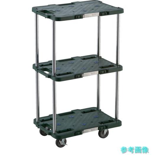 TRUSCO MPB-503JS-GN 樹脂製台車 ルートバン 3段式 370X500 4輪自在スト...