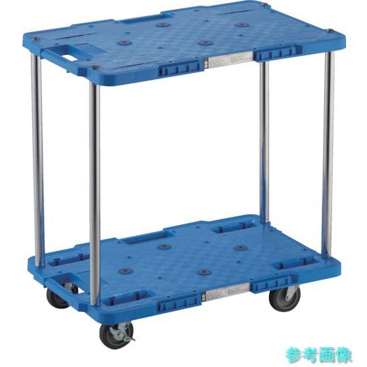 TRUSCO MPB-602JS-B 樹脂製台車 ルートバン 2段式 400X600 4輪自在ストッ...