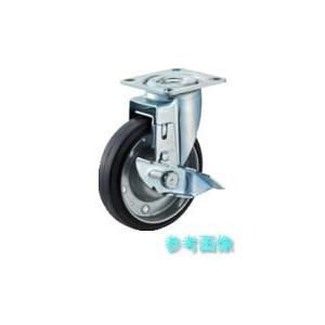 ハンマー 4132S-1RB150 プレート式キャスター 自在(ストッパー付) 車輪径150mm ゴ...