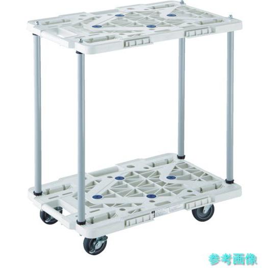 TRUSCO MPK-6020JS-W 樹脂製台車 2段式ルートバン 600X400 ハンドル無 4...