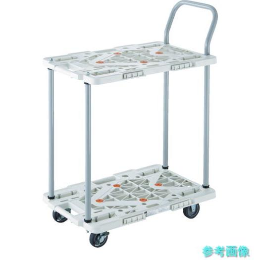 TRUSCO MPK-6024JS-BK 樹脂製台車 2段式ルートバン 600X400 ハンドル付 ...