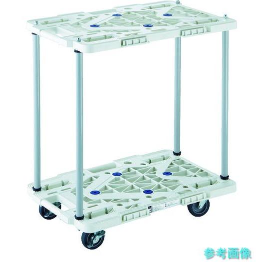 TRUSCO MPK-6020JS-B 樹脂製台車 2段式ルートバン 600X400 ハンドル無 4...