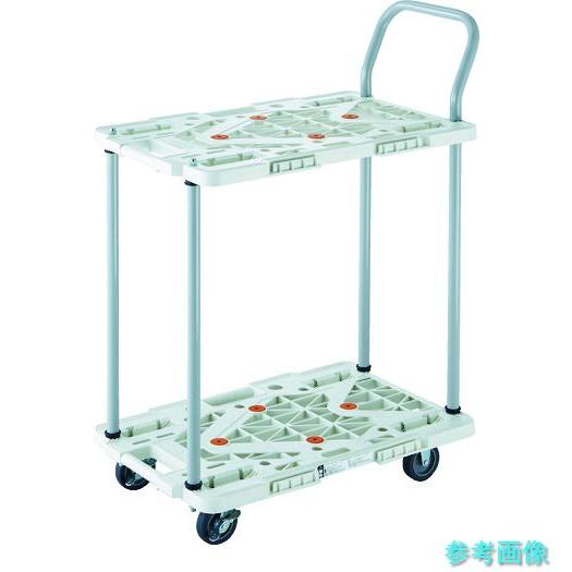 TRUSCO MPK-6024JS-B 樹脂製台車 2段式ルートバン 600X400 ハンドル付 4...