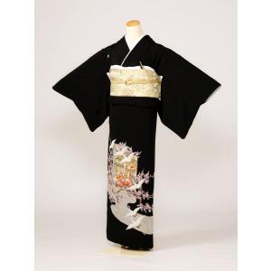 黒留袖|Mサイズ|145〜152cm|7〜13号|正絹|黒留袖フルセット| 黒留袖