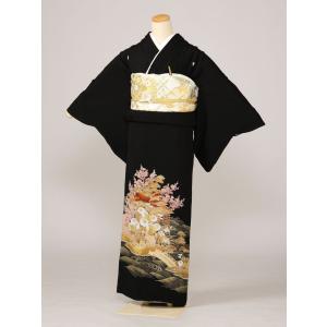留袖レンタルフルセット Mサイズ 8K106 143cm〜153cm　13号まで 黒留袖 結婚式 母親 和服 列席 親族 留袖 送料無料